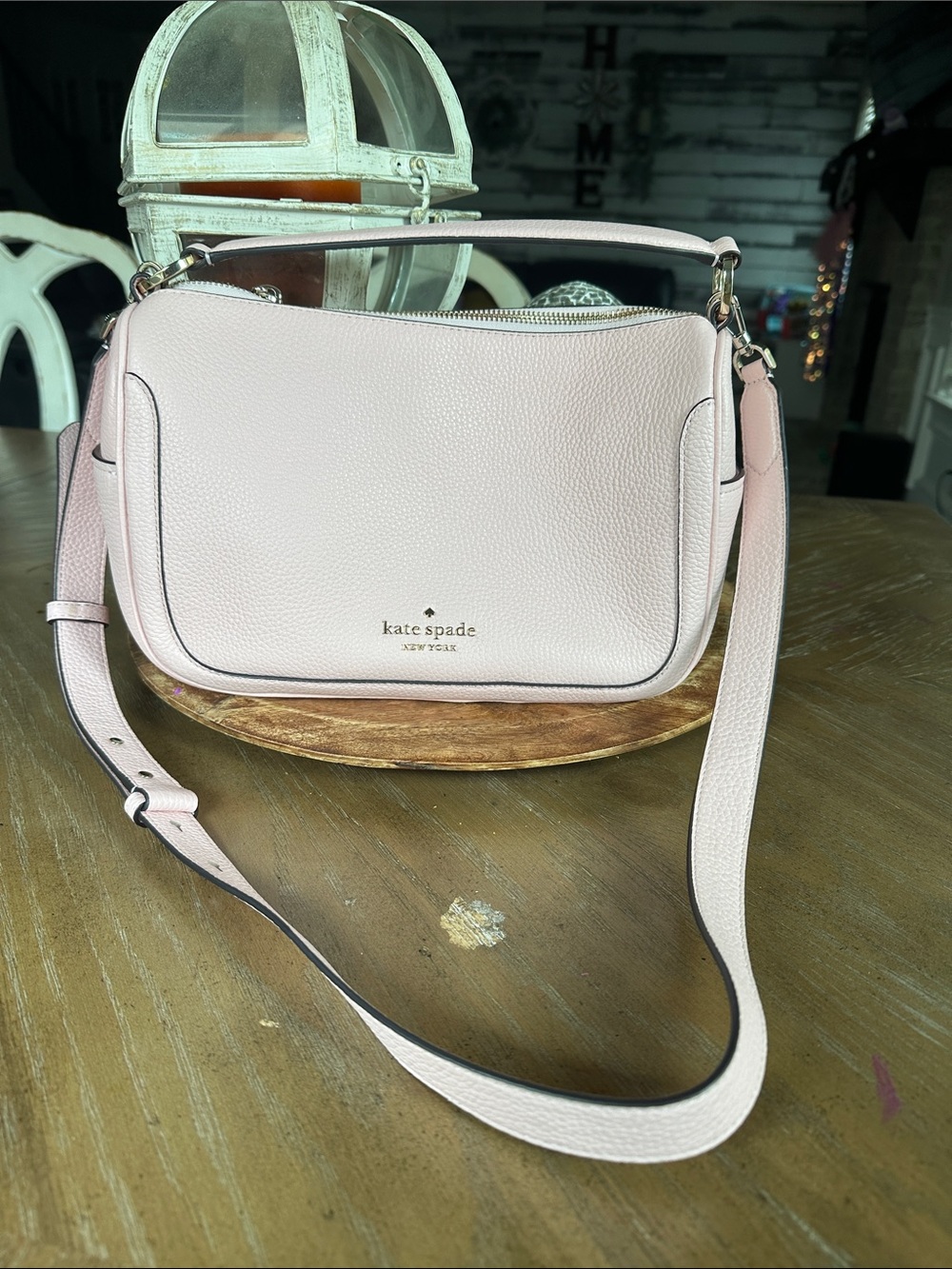 kate spade Pale Pink Pebbled Leather Crossbody Bag